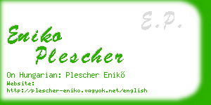 eniko plescher business card